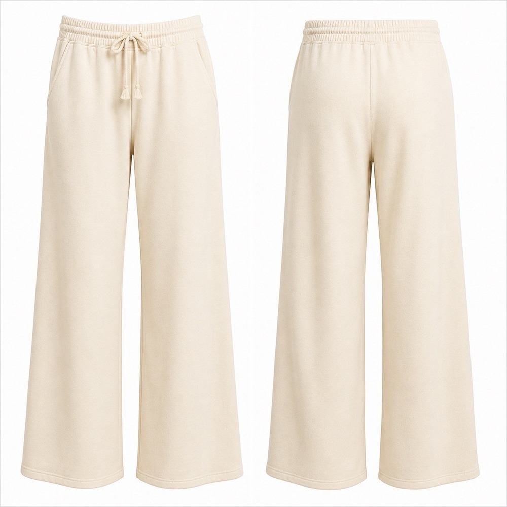 J.Crew Pants Cropped L Beige Wide Leg Lounge Pants Comfy Casual Everyday